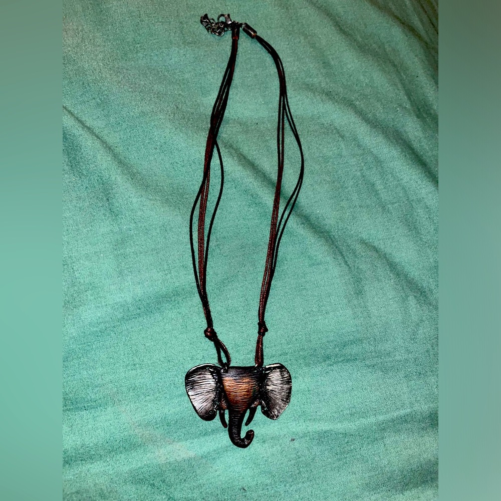 Bronze elephant necklace